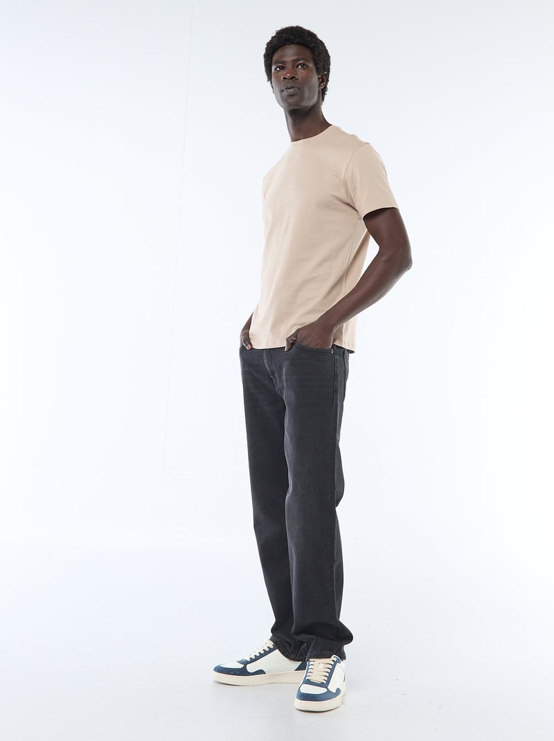 T-shirt droit en jersey uni Beige - Kiabi
