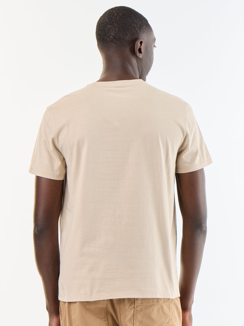 T-shirt droit en jersey uni Beige - Kiabi