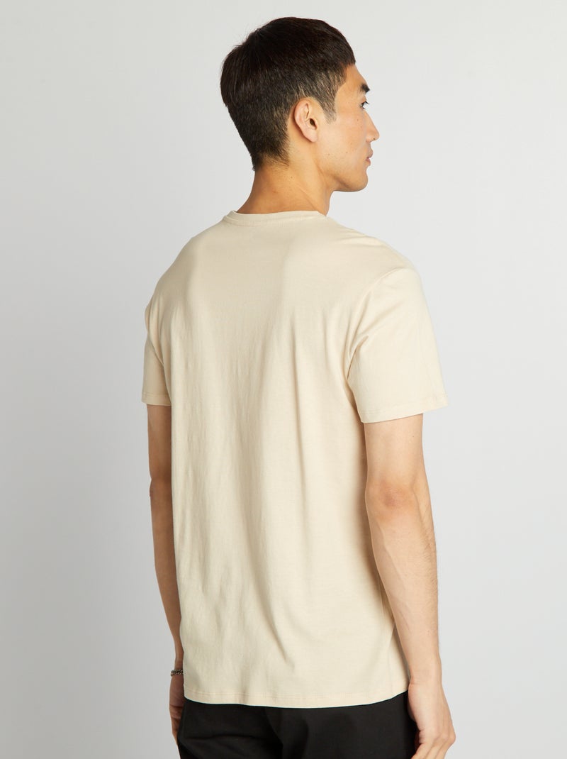 T-shirt droit en jersey uni Blanc cassé - Kiabi