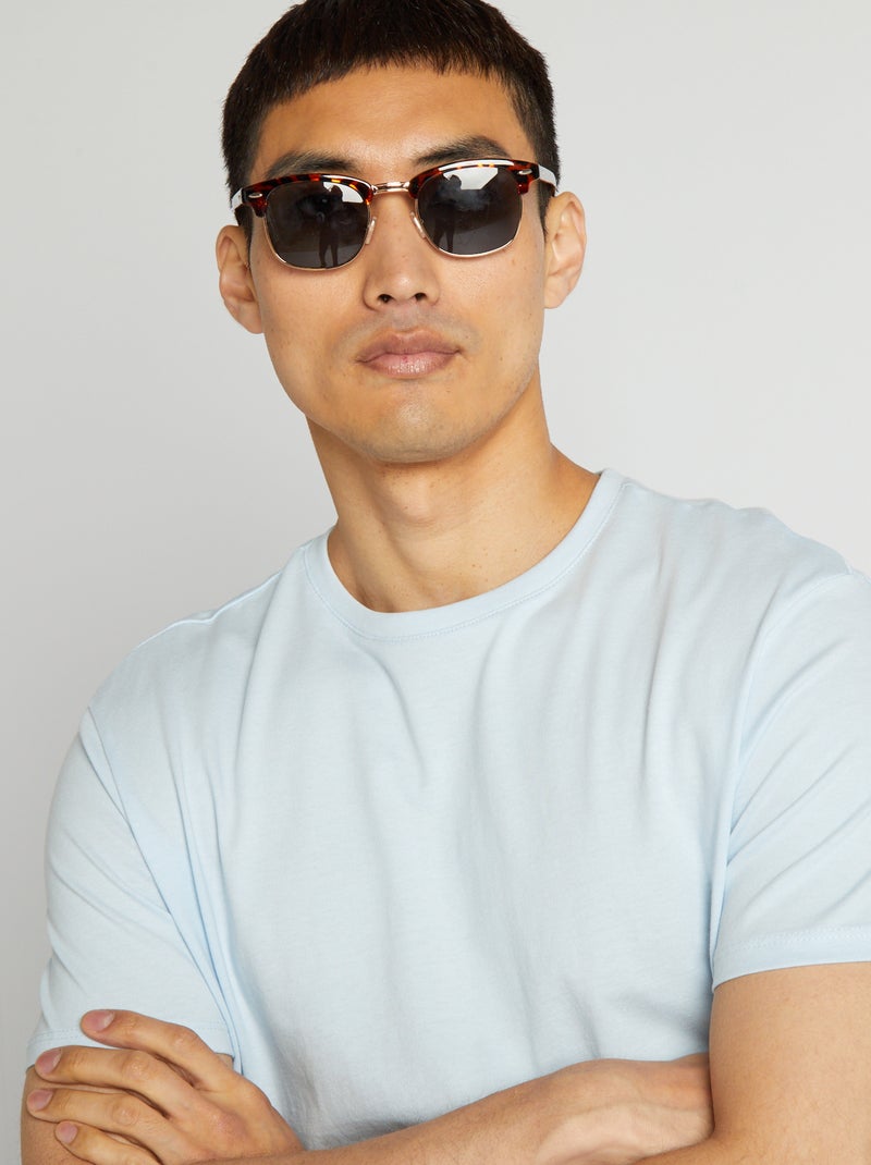 T-shirt droit en jersey uni Bleu ciel - Kiabi