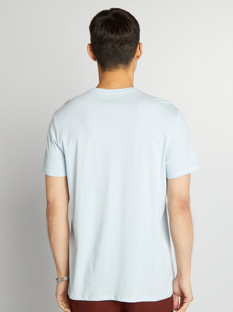 T-shirt droit en jersey uni Bleu ciel - Kiabi