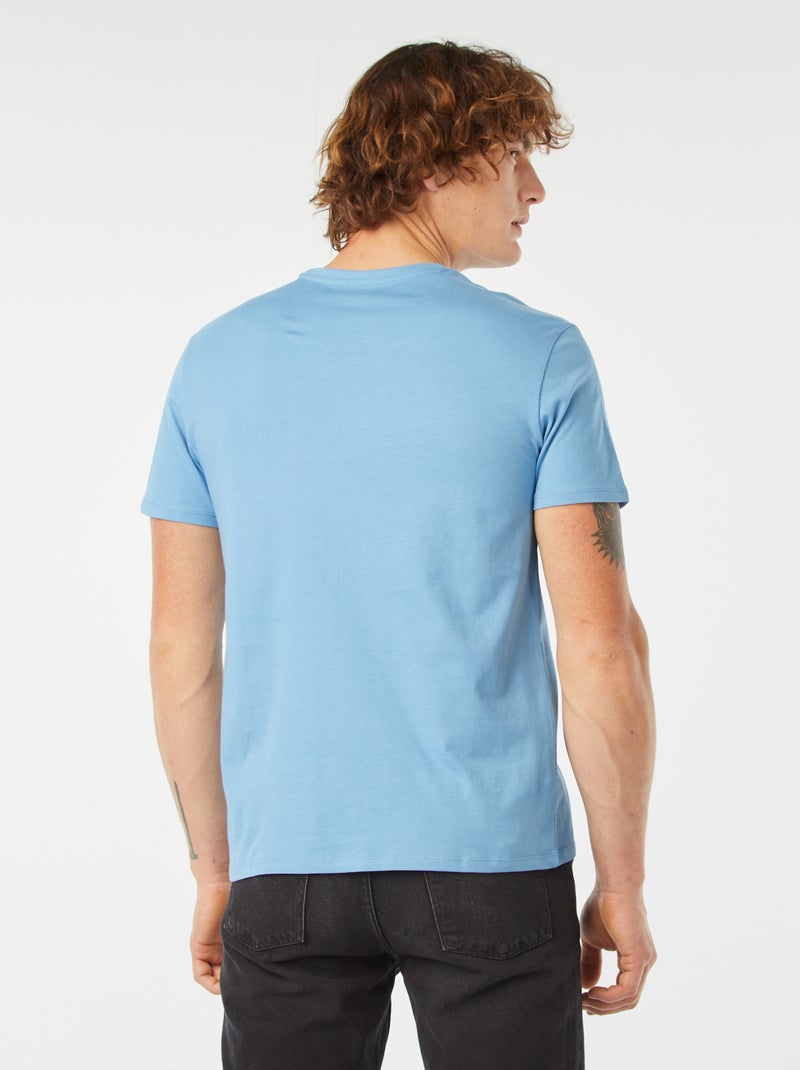 T-shirt droit en jersey uni Bleu clair - Kiabi