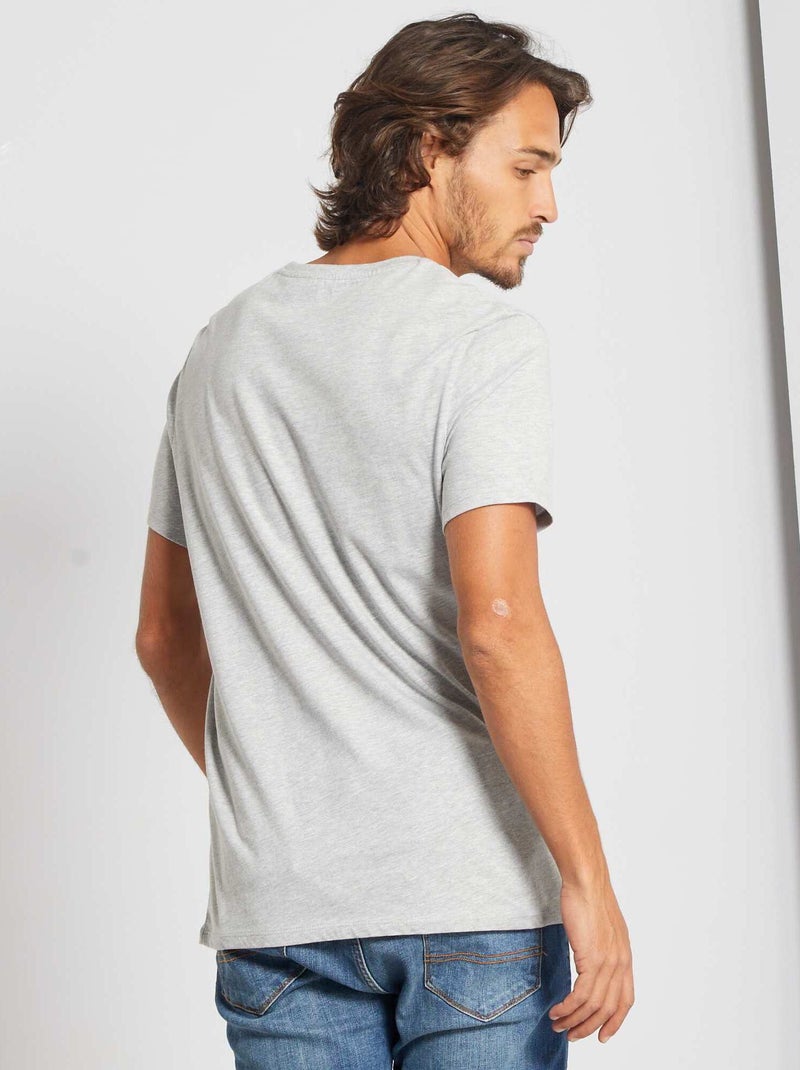 T-shirt droit en jersey uni Gris - Kiabi