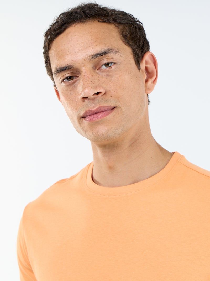 T-shirt droit en jersey uni Orange - Kiabi