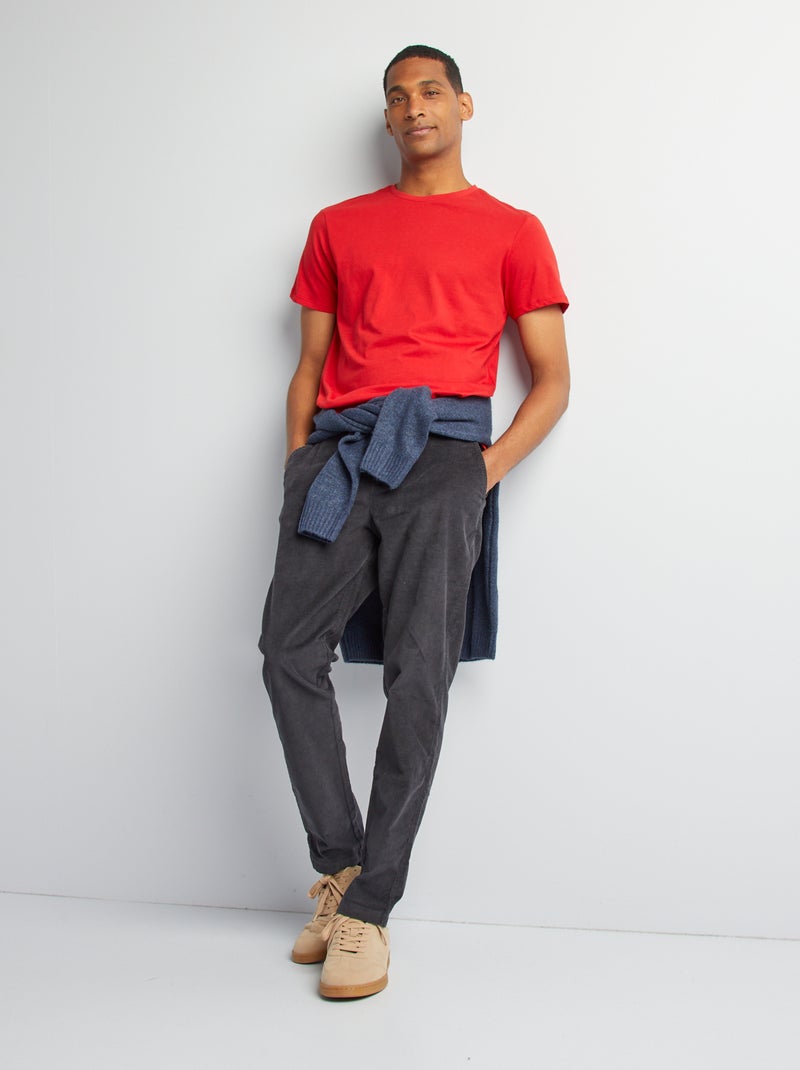 T-shirt droit en jersey uni Rouge - Kiabi