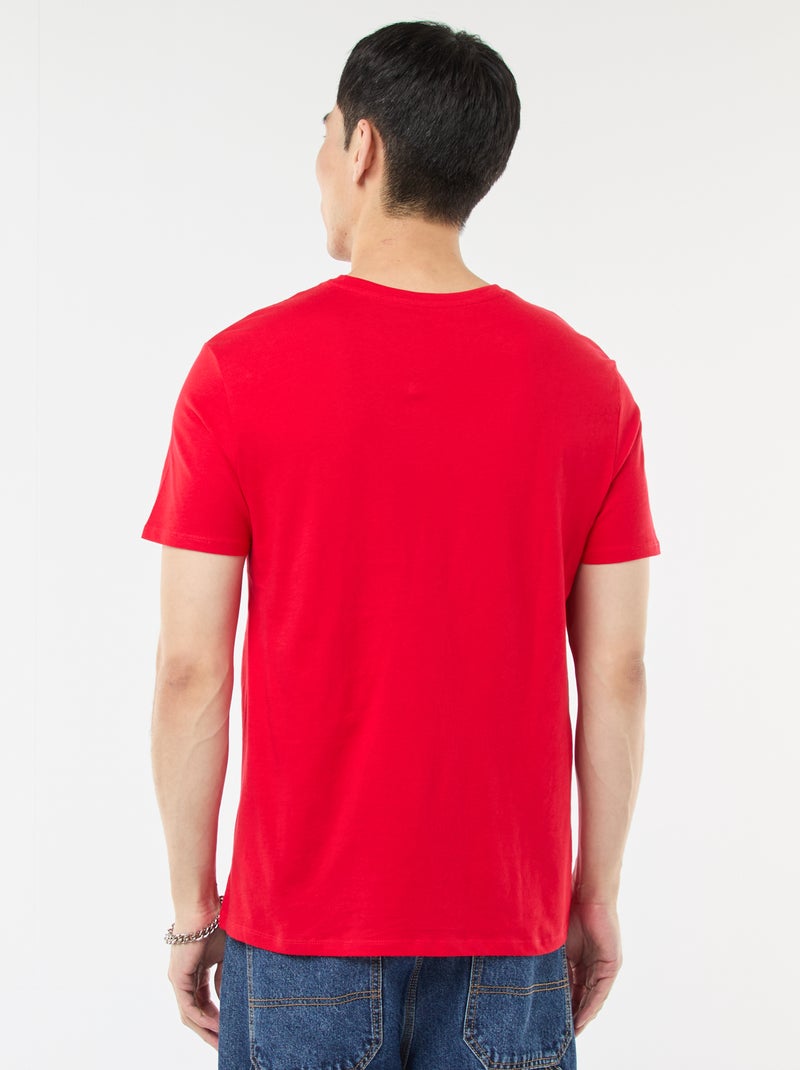 T-shirt droit en jersey uni Rouge - Kiabi