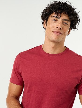 T-shirt homme en coton à col rond coupe droite