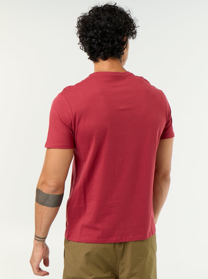 T-shirt droit en jersey uni Rouge - Kiabi