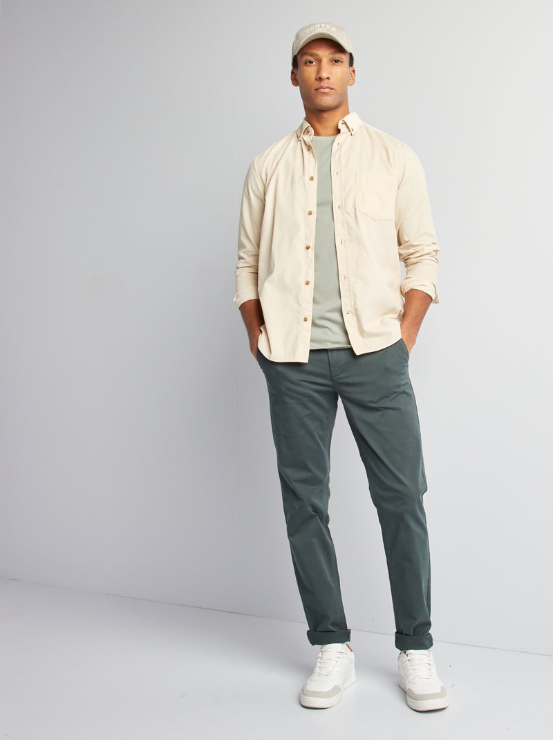 T-shirt droit en jersey uni Vert clair - Kiabi