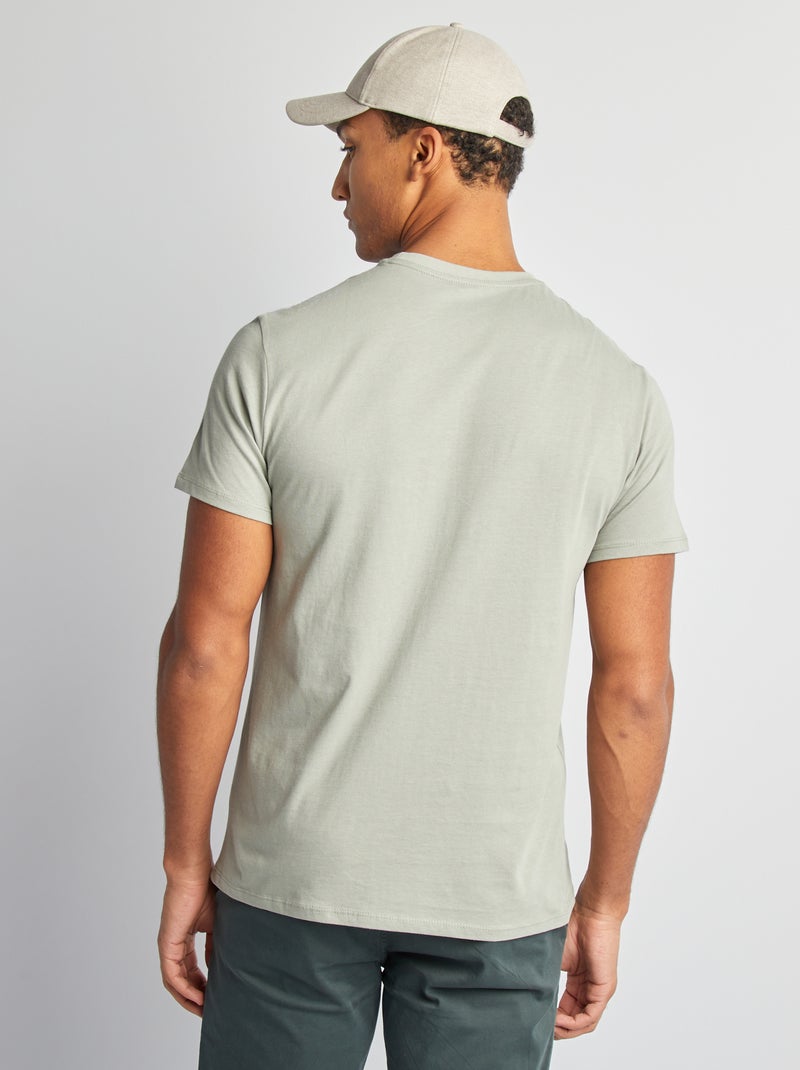 T-shirt droit en jersey uni Vert clair - Kiabi