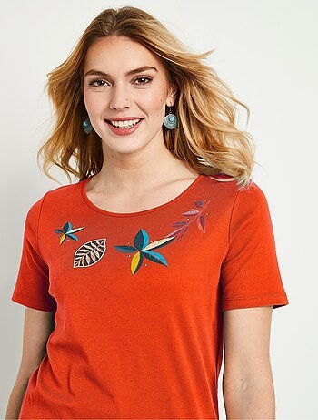 T-shirt droit long manches courtes