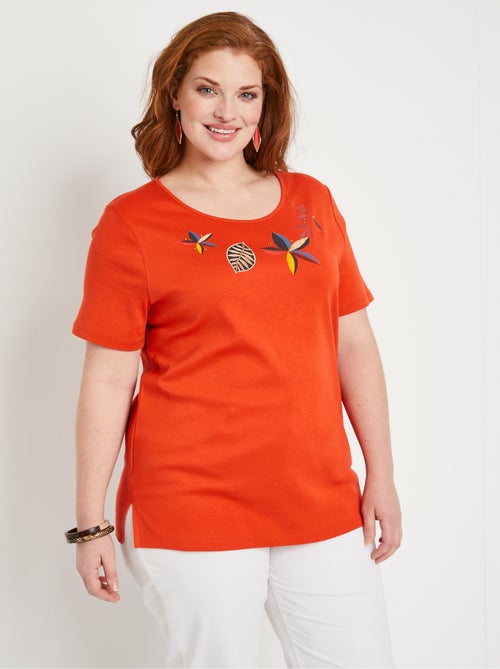 T-shirt droit long manches courtes - Kiabi