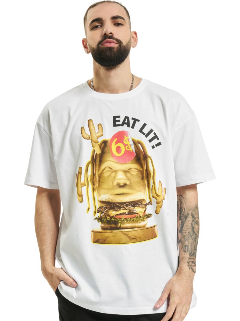 T-shirt eat lit! - mister tee Blanc - Kiabi