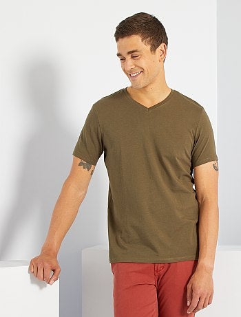 T-shirt coton col V