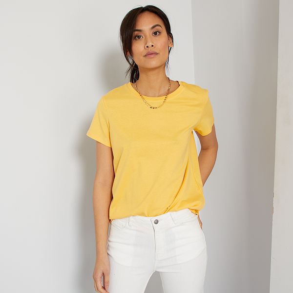 tee shirt jaune femme kiabi