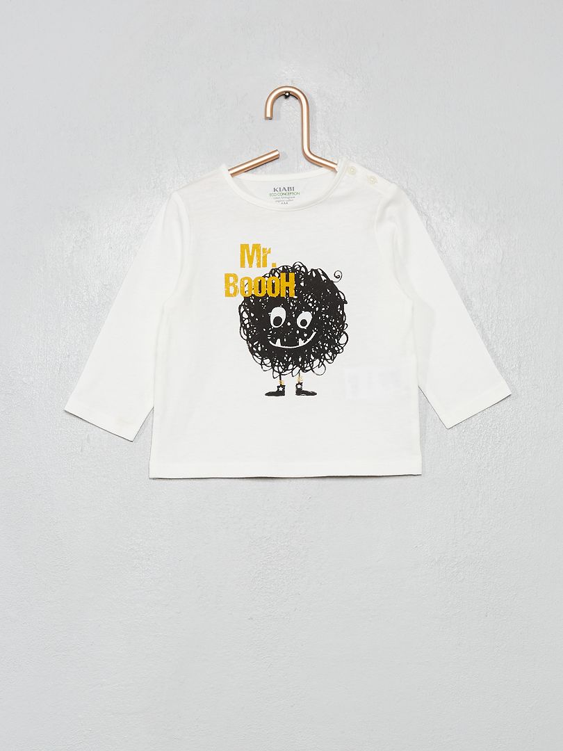 T-shirt écru/citrouille - Kiabi