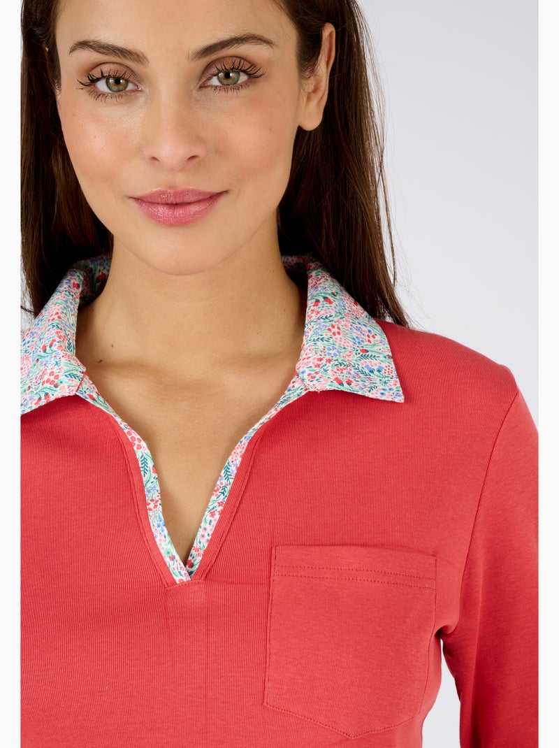 T-shirt effet 2 en 1 - Damart Corail - Kiabi