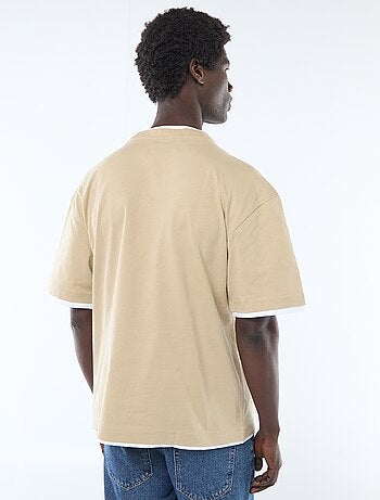 T-shirt effet 2-en-1 à manches courtes
