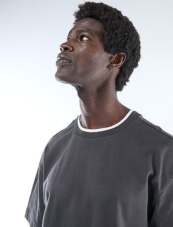 T-shirt effet 2-en-1 à manches courtes