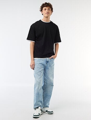 T-shirt effet 2-en-1 à manches courtes