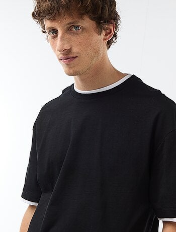 T-shirt effet 2-en-1 à manches courtes