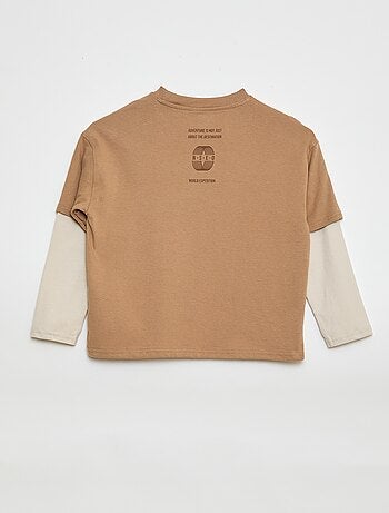 T-shirt effet 2-en-1 à manches longues