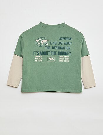 T-shirt effet 2-en-1 à manches longues