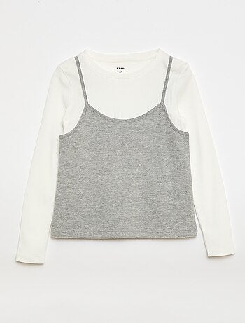 T-shirt effet 2-en-1 avec débardeur