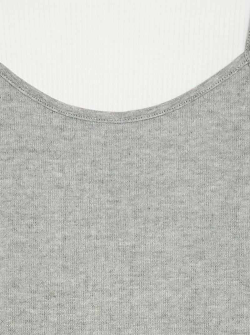 T-shirt effet 2-en-1 avec débardeur Blanc - Kiabi
