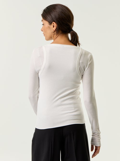 T-shirt effet 2 en 1 avec débardeur - Kiabi T-shirt effet 2 en 1 avec débardeur - Kiabi