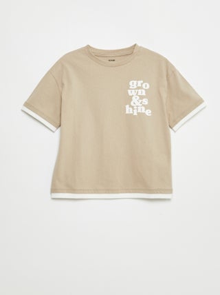 T-shirt effet 2-en-1
