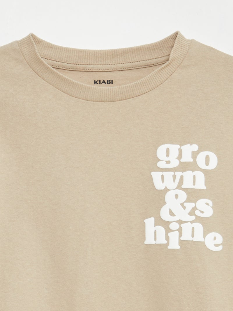 T-shirt effet 2-en-1 beige - Kiabi