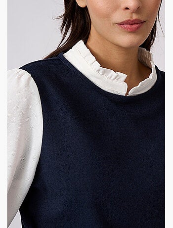 T-shirt effet 2 en 1 en maille chaude - damart