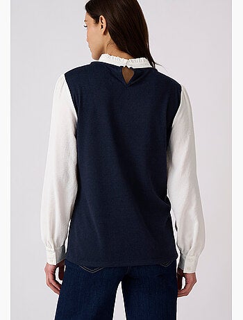 T-shirt effet 2 en 1 en maille chaude - damart