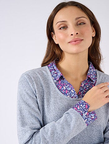 T-shirt effet 2 en 1 maille chaude - Damart