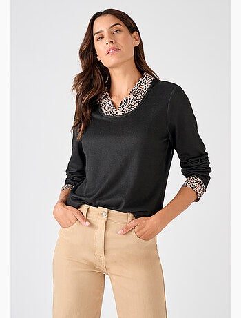 T-shirt effet 2 en 1 maille chaude - Damart