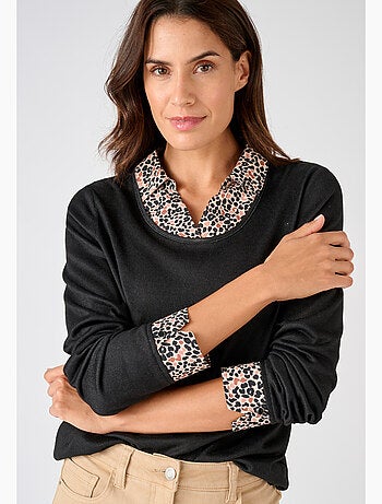 T-shirt effet 2 en 1 maille chaude - Damart