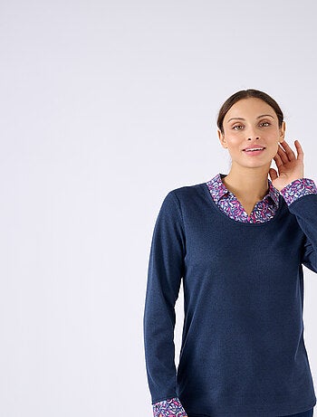 T-shirt effet 2 en 1 maille chaude - Damart