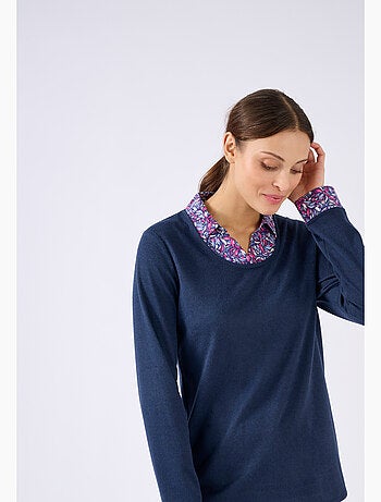 T-shirt effet 2 en 1 maille chaude - Damart
