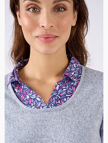 T-shirt effet 2 en 1 maille chaude - Damart