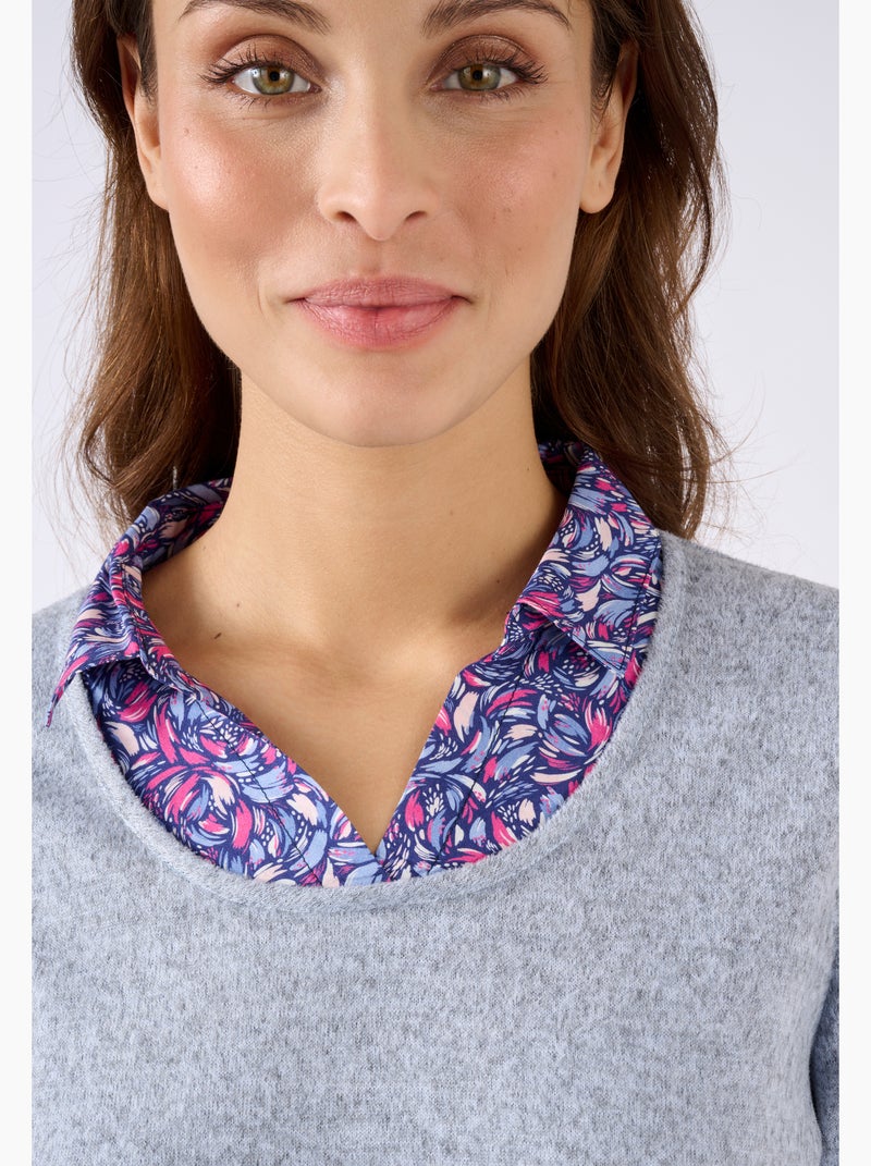 T-shirt effet 2 en 1 maille chaude - Damart Noir - Kiabi