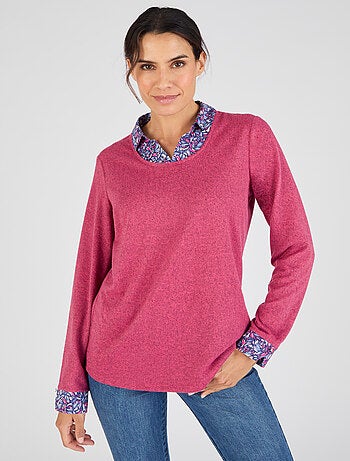 T-shirt effet 2 en 1 maille chaude - Damart