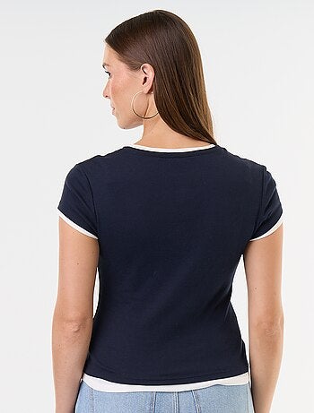 T-shirt effet 2-en-1 manches courtes