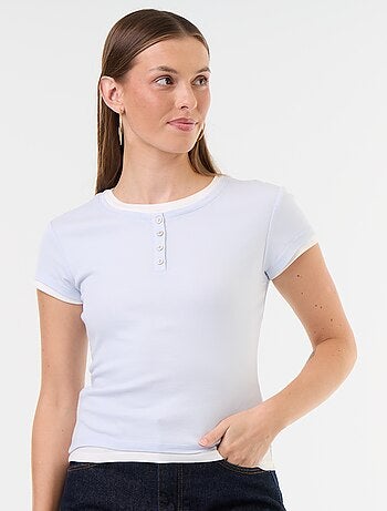 T-shirt effet 2-en-1 manches courtes