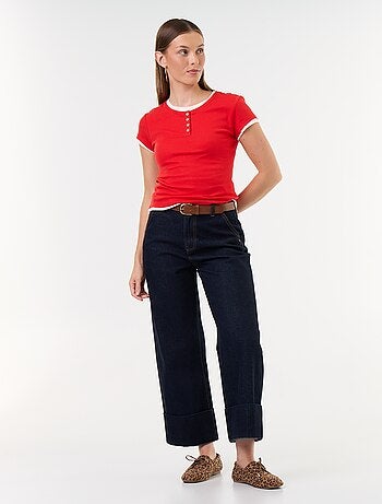 T-shirt effet 2-en-1 manches courtes