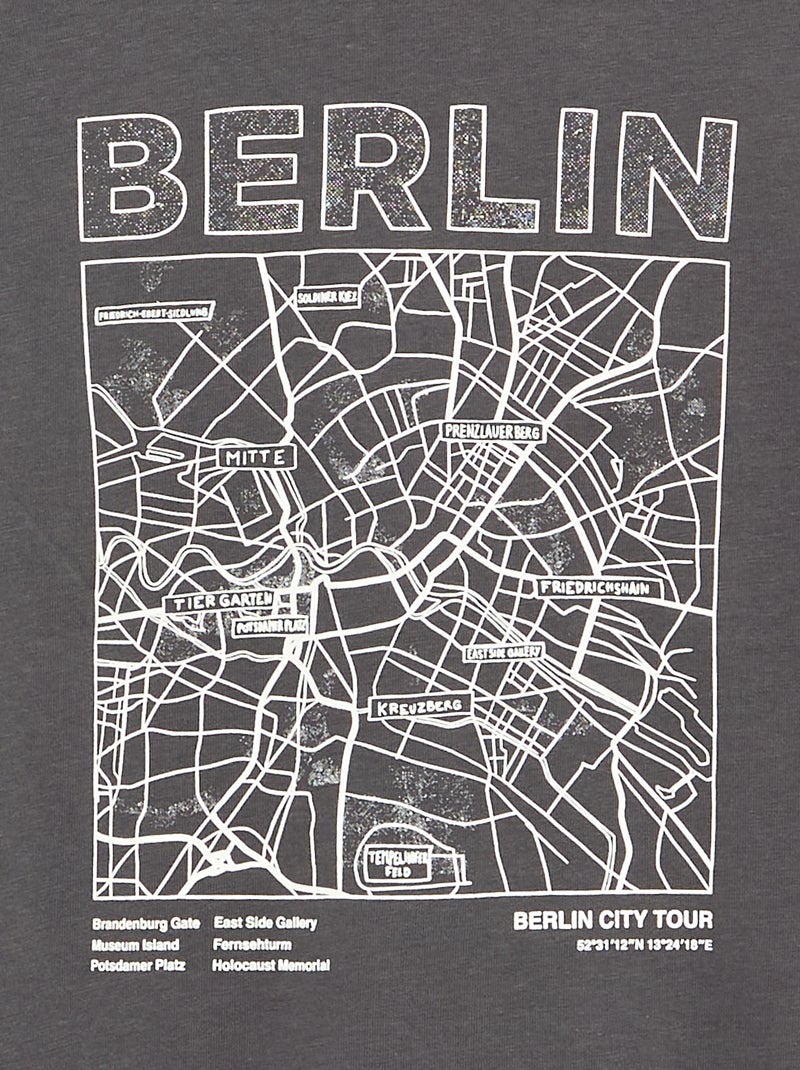 T-shirt effet 2-en-1 manches longues Gris - Kiabi