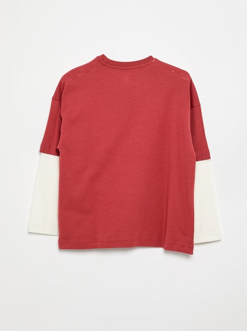 T-shirt effet 2-en-1 manches longues - Kiabi