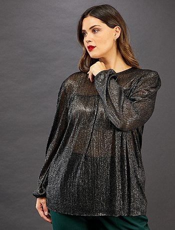 Grande taille femme - T-shirt effet brillant - Kiabi