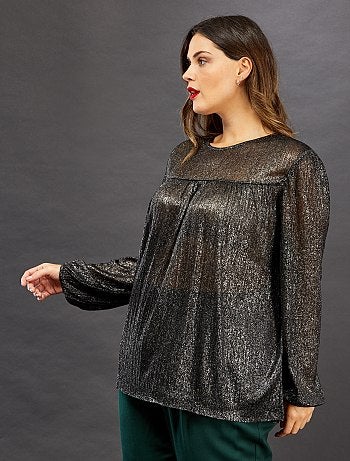Grande taille femme - T-shirt effet brillant - Kiabi