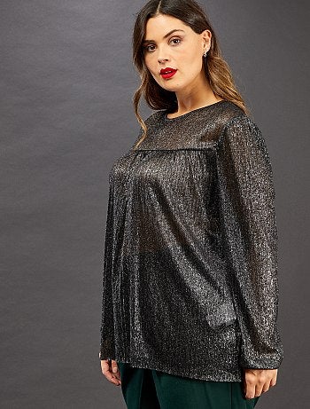 Grande taille femme - T-shirt effet brillant - Kiabi